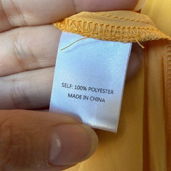 La Ligne Pintucked Ruffled Satin Midi Dress in Marigold Size S - Picture 5 of 6